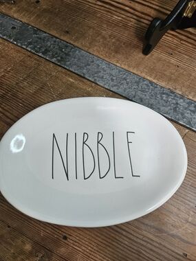 Rae Dunn Nibble White Ceramic Snack Plate